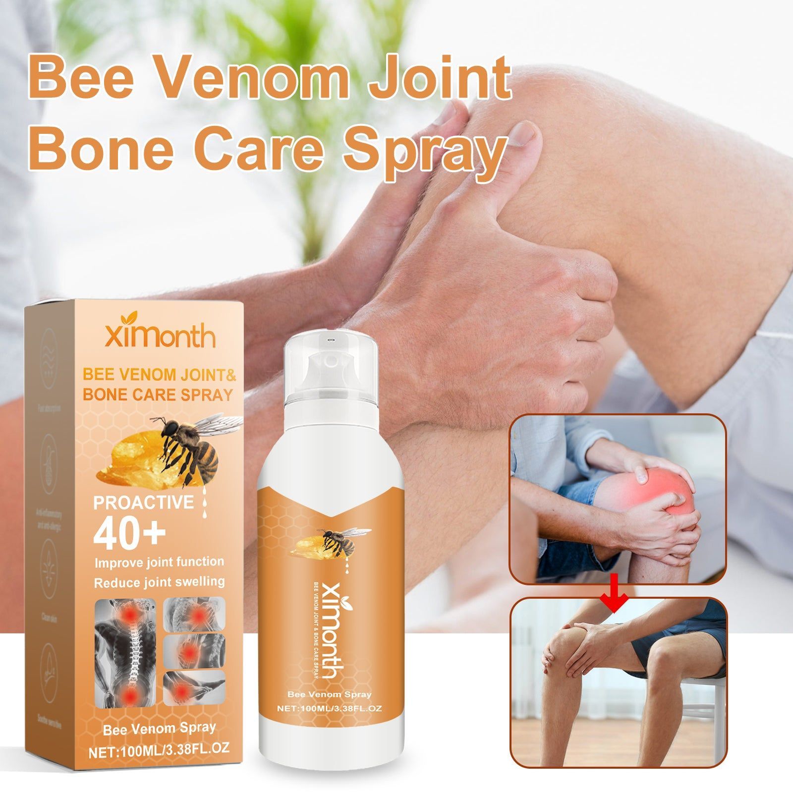 Bee Venom Joint Spray, Relieve Sore Muscles, Fast Pain Relief, Natural Joint Care ,100ml
