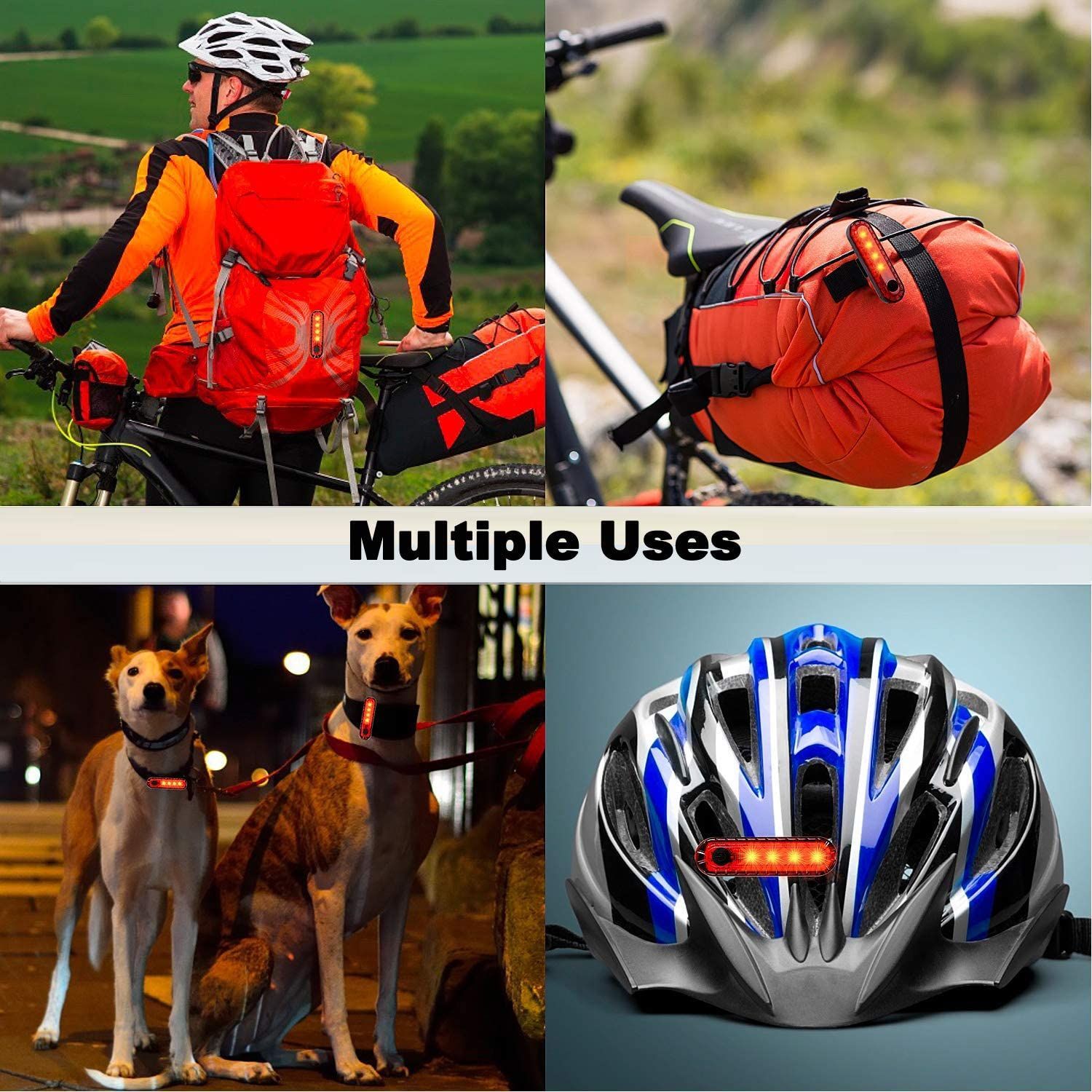 2 Pack Bike Tail Lights Waterproof Bicycle Rear Light Rechargeable Safety Warning Lamp