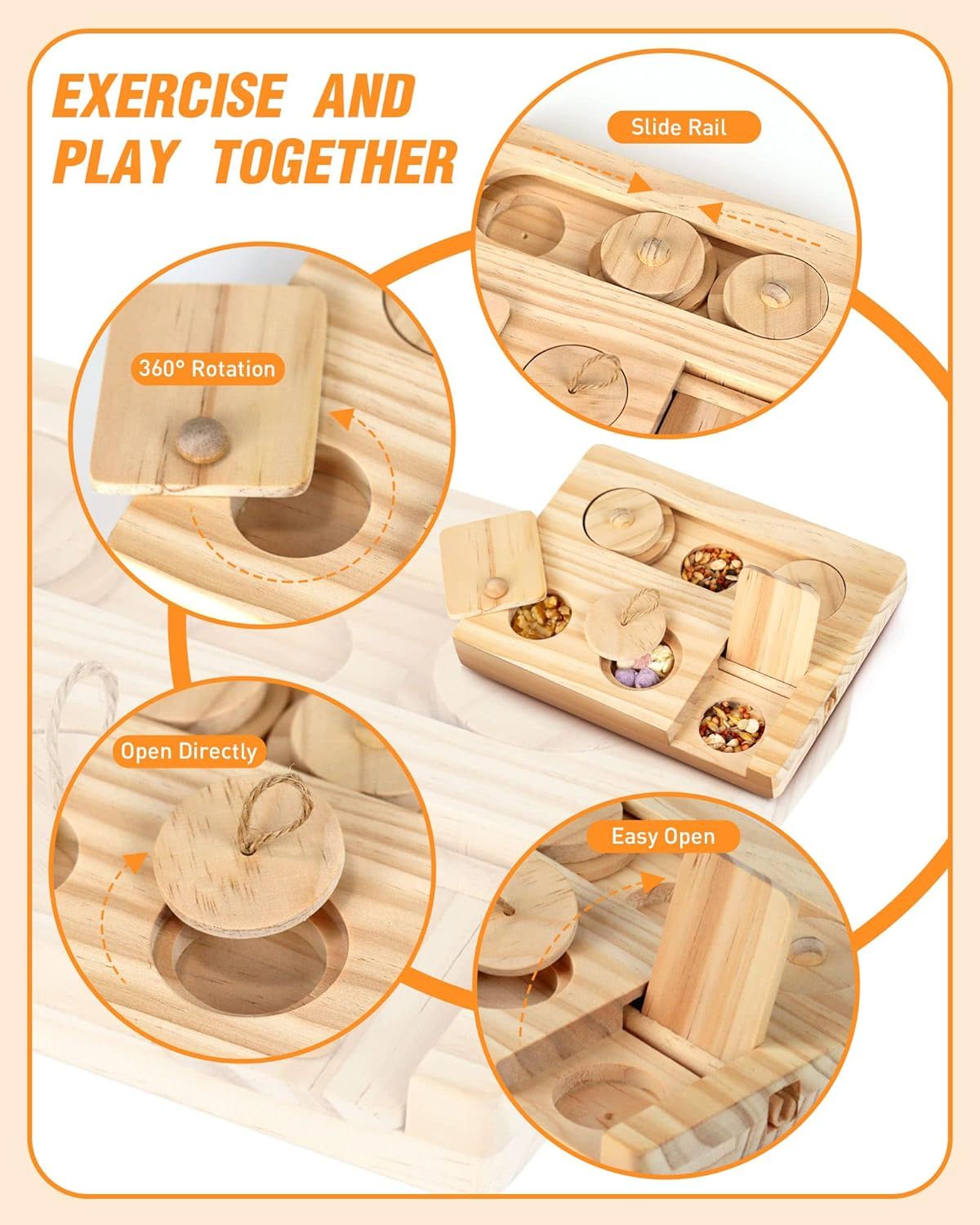 6-in-1 Interactive Enrichment Toys for Guinea Pigs Hamsters Small Animal Treat Dispenser