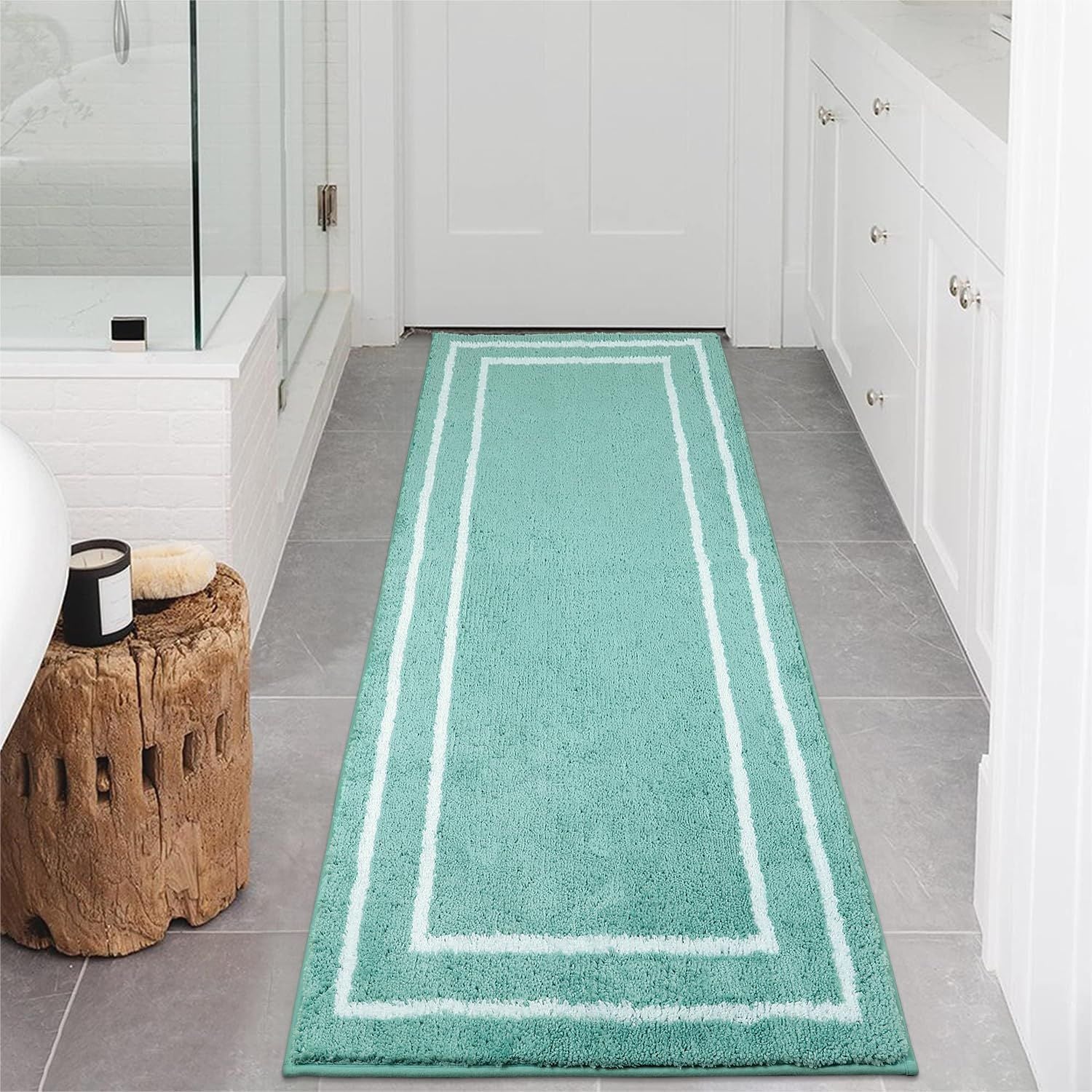 AIESY® Premium Long Microfiber Bathroom Runner Rug | Luxury Shaggy Floor Mat with Ultra-Absorbent Pile and Non-Slip TPR Backing
