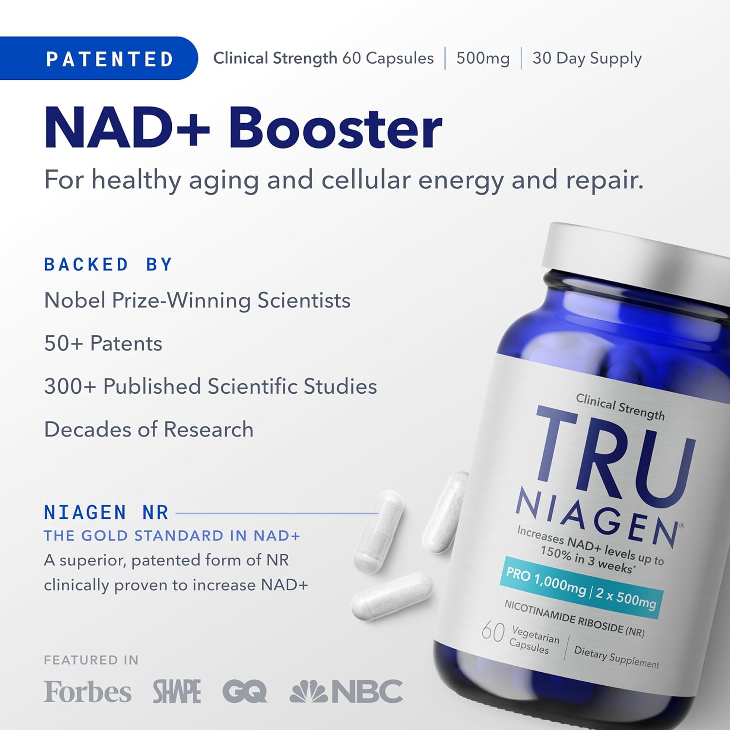 TRU NIAGEN PRO NAD+ Supplement for Anti Aging and Cell Regeneration, 1000 mg