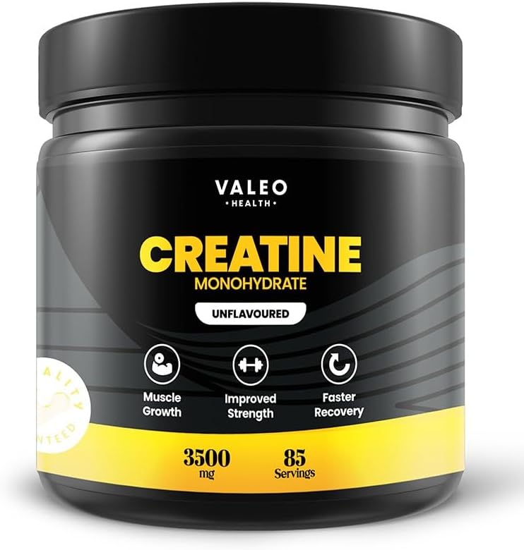 مسحوق الكرياتين أحادي الهيدرات من Valeo 300 جرام، 85 حصة