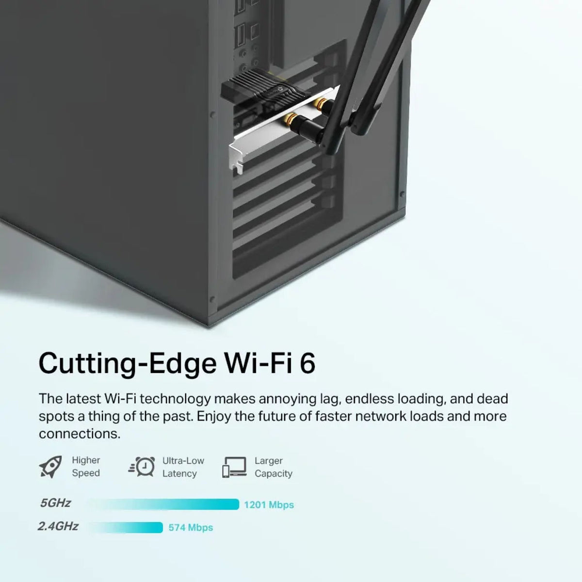 TP-Link Archer TX20E AX1800 Wi-Fi 6 and Bluetooth 5.2 PCIe Adapter, Dual High-Gain Antennas