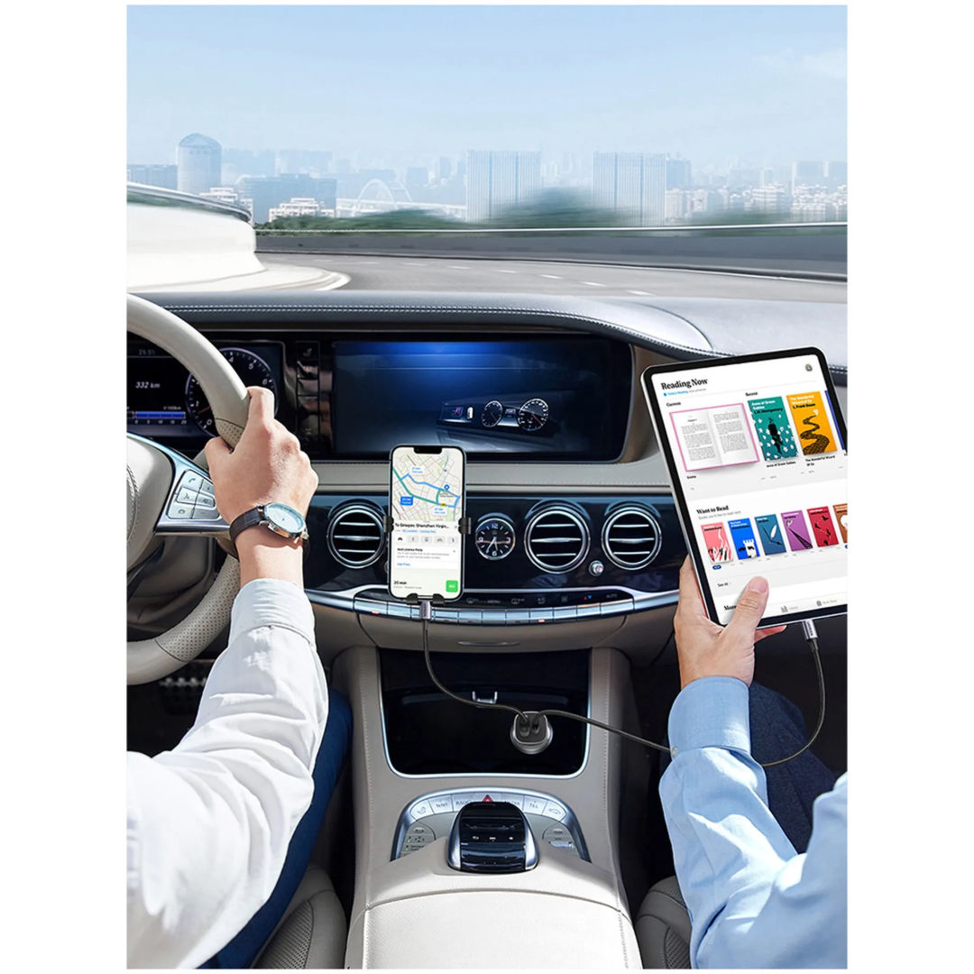 UGREEN CD130 52.5W Dual Port Car Charger with USB-C PD and USB-A QC Fast Charging
