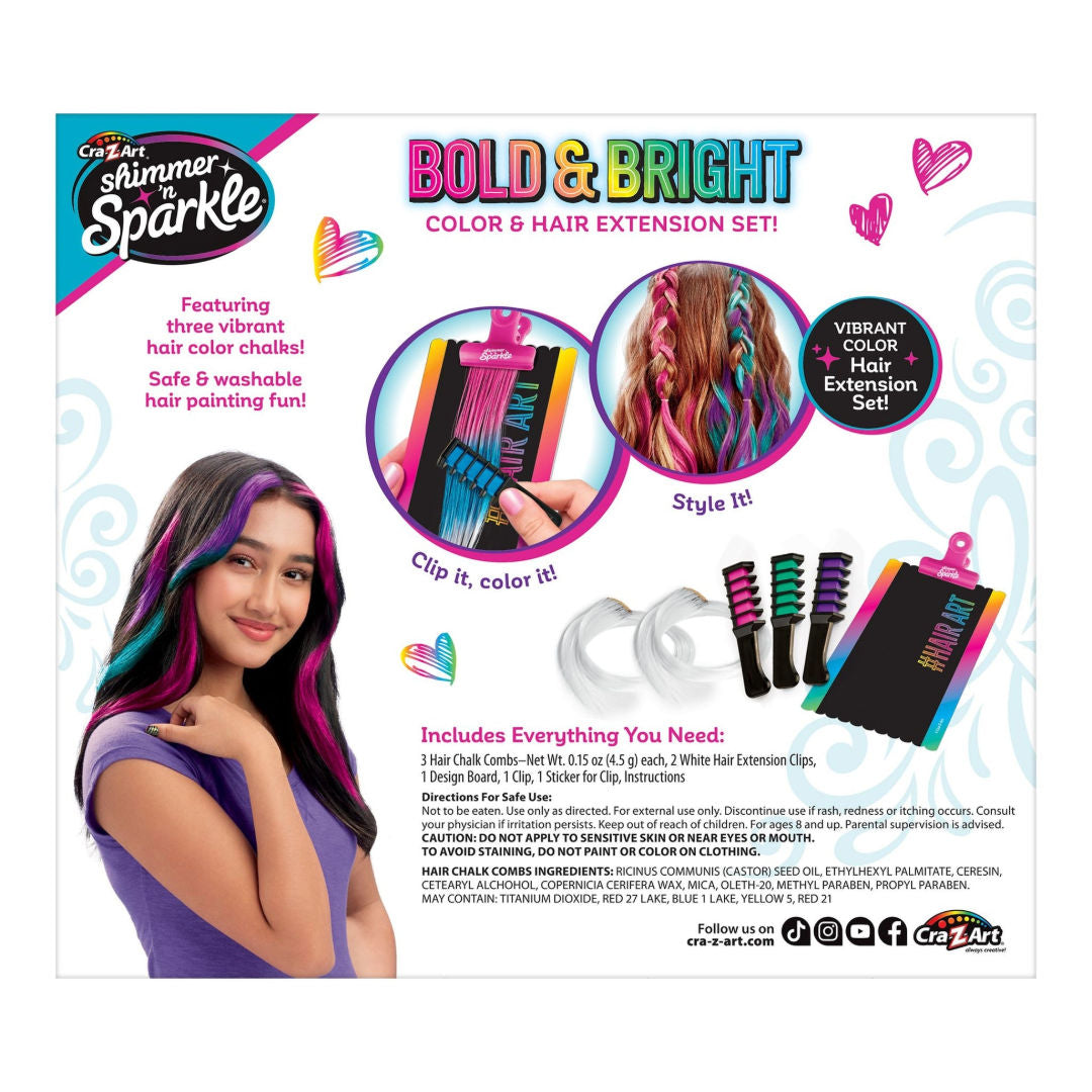 Cra-Z-Art Shimmer n Sparkle Color FX Hair Extensions Studio Kit