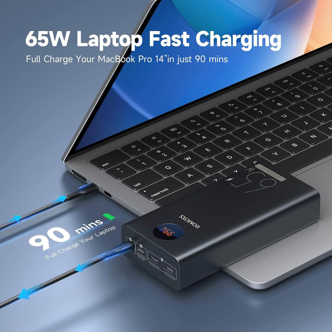 Romoss Pro 65W 40000mAh Powerbank, LED Digital Screen, PEA40SPro