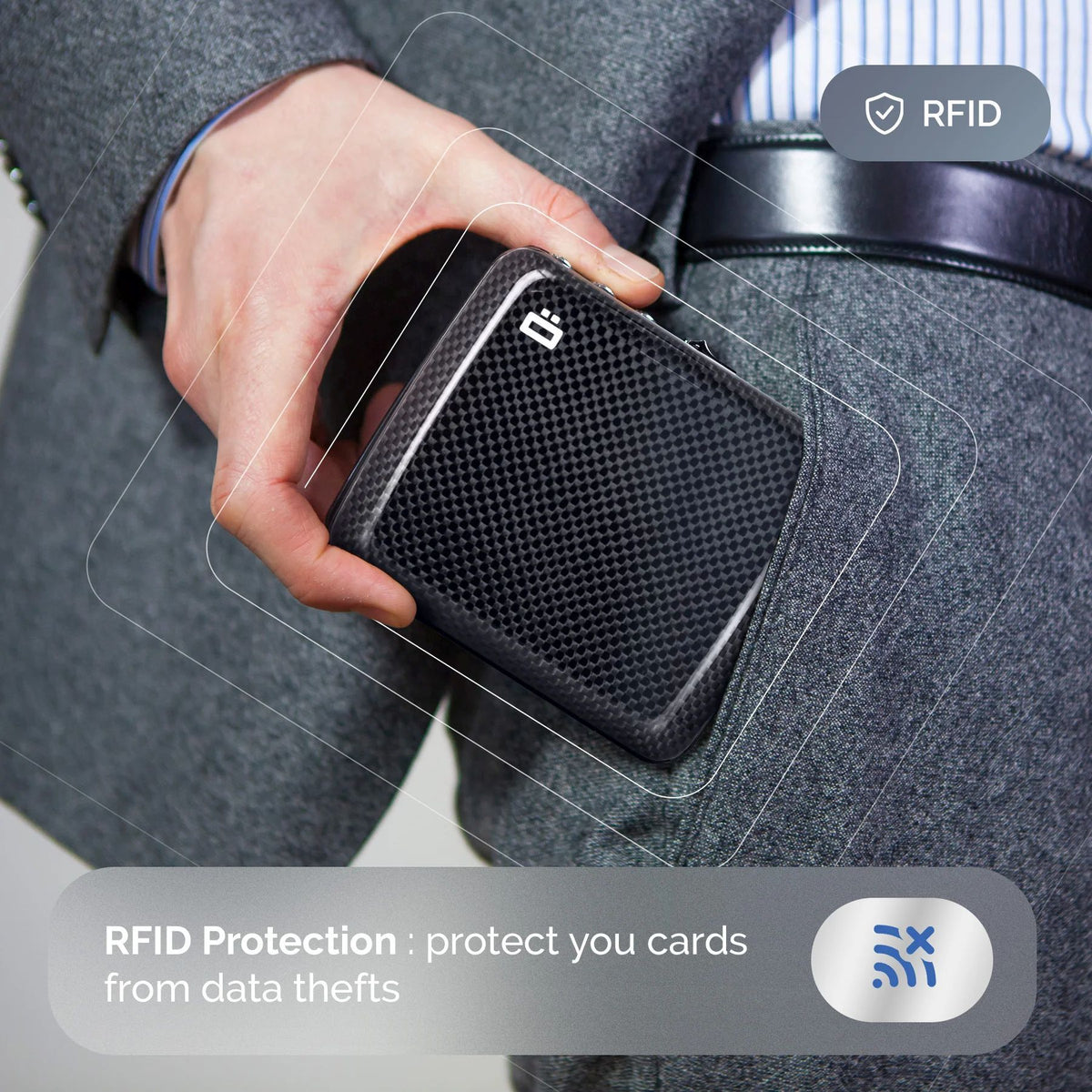 Ogon Code Wallet Medium Case, Genuine Carbon Fiber Edition