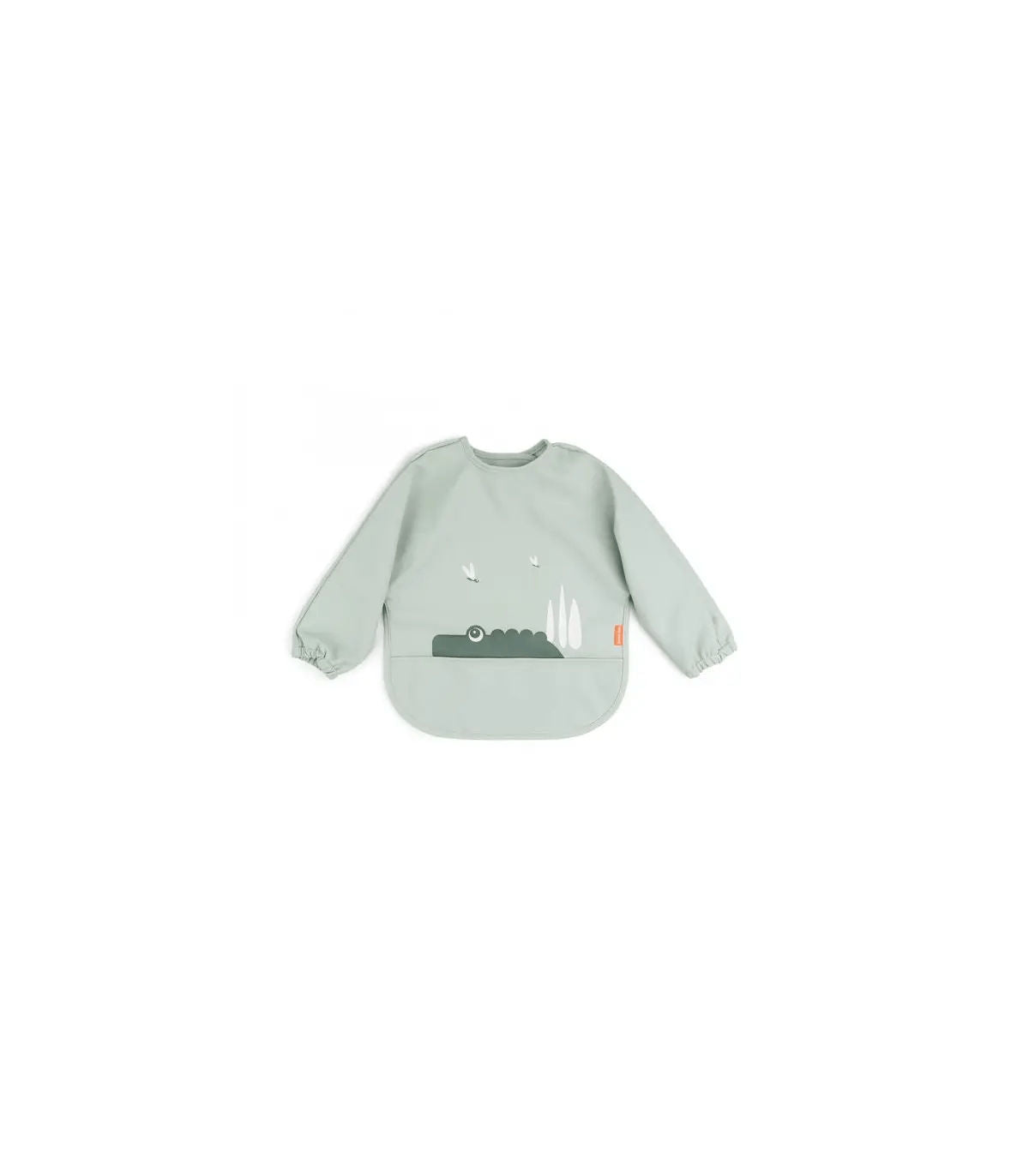 Done By Deer Sleeved Pocket Bib Croco Green