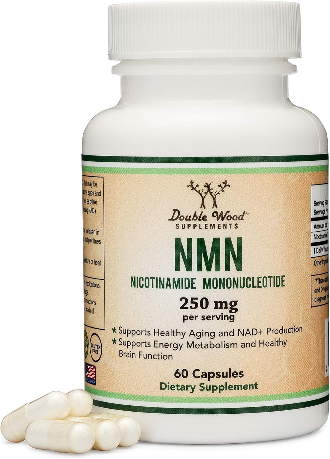 DoubleWood Supplements NMN 250mg 60 Capsules