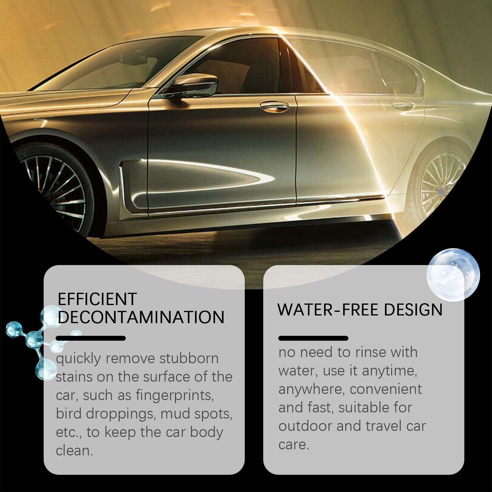 Car Surface Cleaner, Stain Remover, Eco-Friendly, Quick Shine, Scratch-Free ,60ml