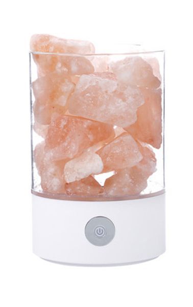 Crystal Salt Lamp Glowing Air Purifier Bedroom Sleep Aid Relax Night Light
