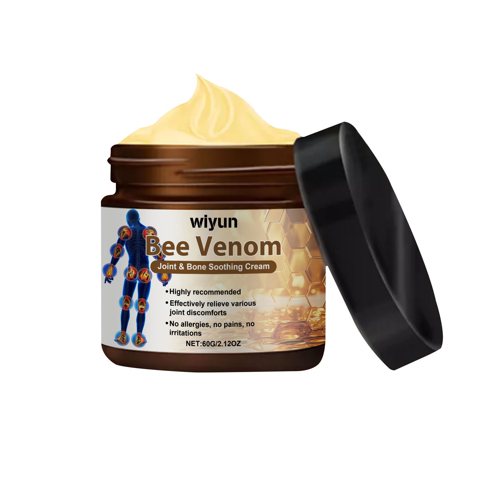 Bee Venom Body Care Cream, Joint Pain Relief, Natural Soothing, Skin Elasticity ,60g
