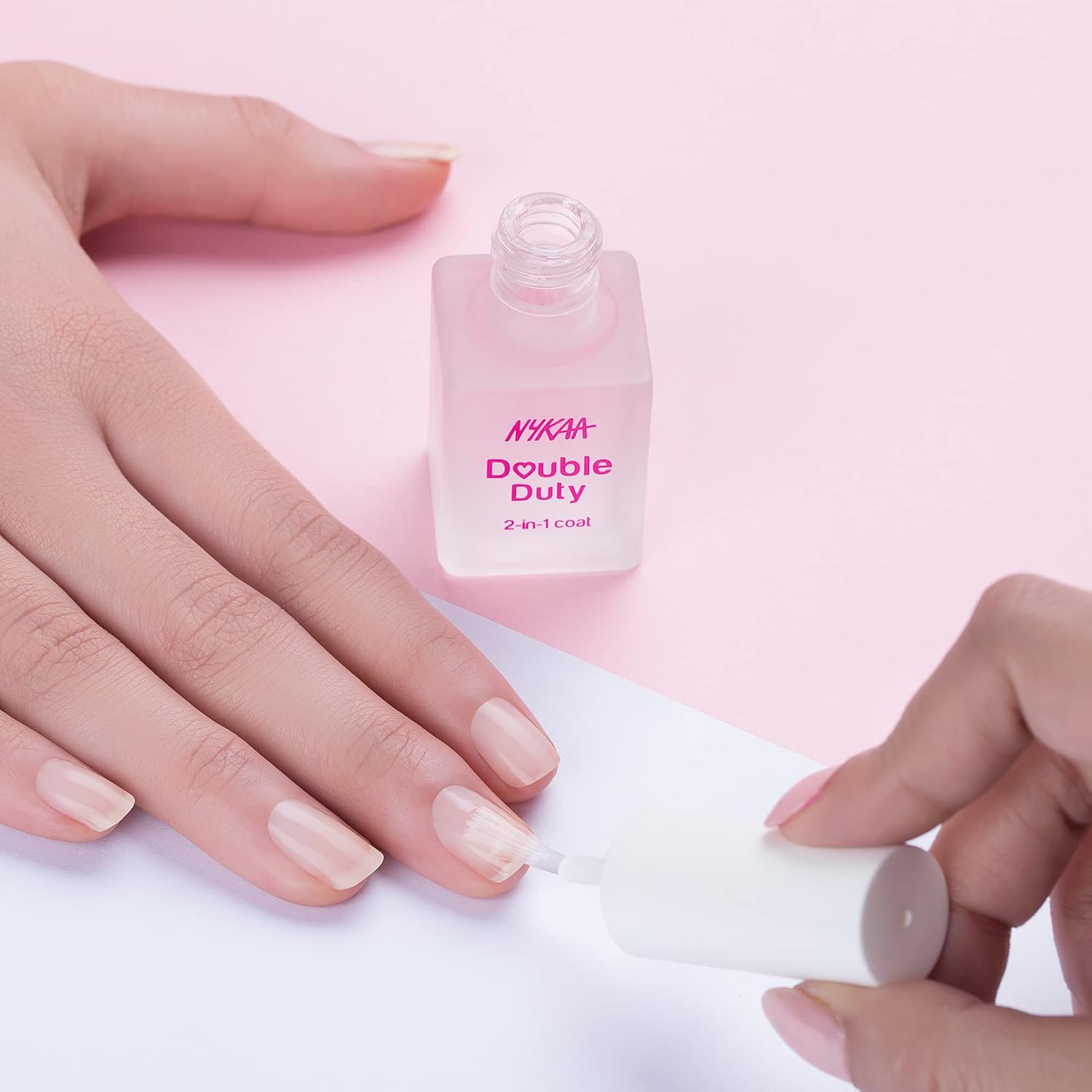 Nykaa Nail Care Double Duty 2in1 طبقة علوية وأساسية  12 مل