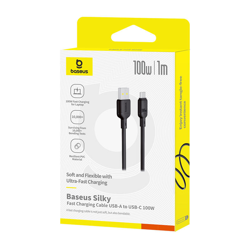 Baseus Silky Series Fast Charging Cable Usb To Type-C 100W 1m, Black, P10377703113-00