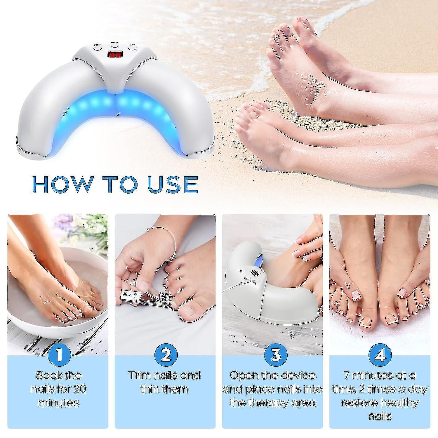 2024 Nail Fungus Laser Treatment Device For Multiple Toenail, Home Use 905nm Infrared Light + 470nm Blue Light Toe Nail Fungus Deviceaa