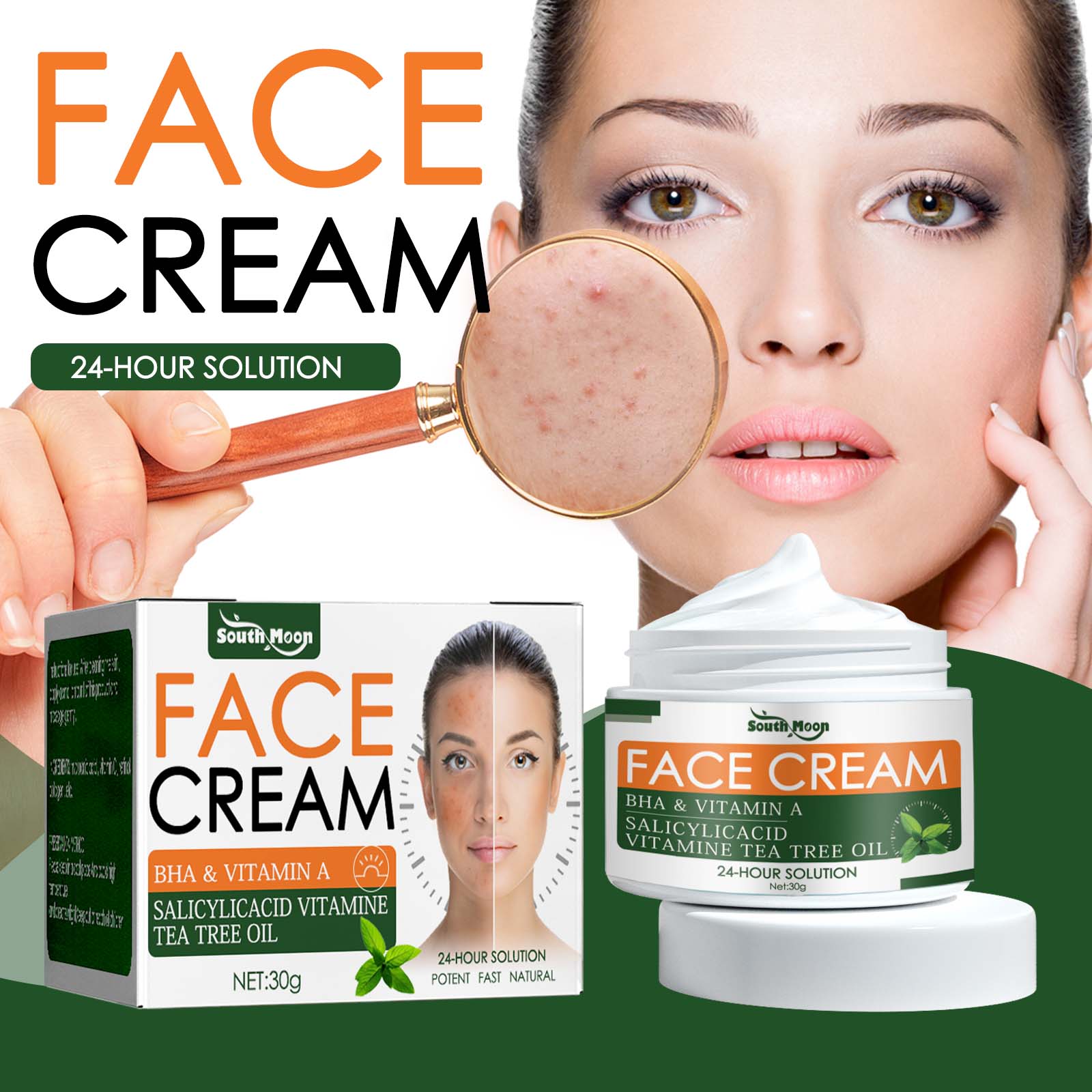 Clear Acne Scar Repair Cream, Salicylic Acid, Vitamin E, Pimple Treatment, Suitable for Facial Skin ,30g