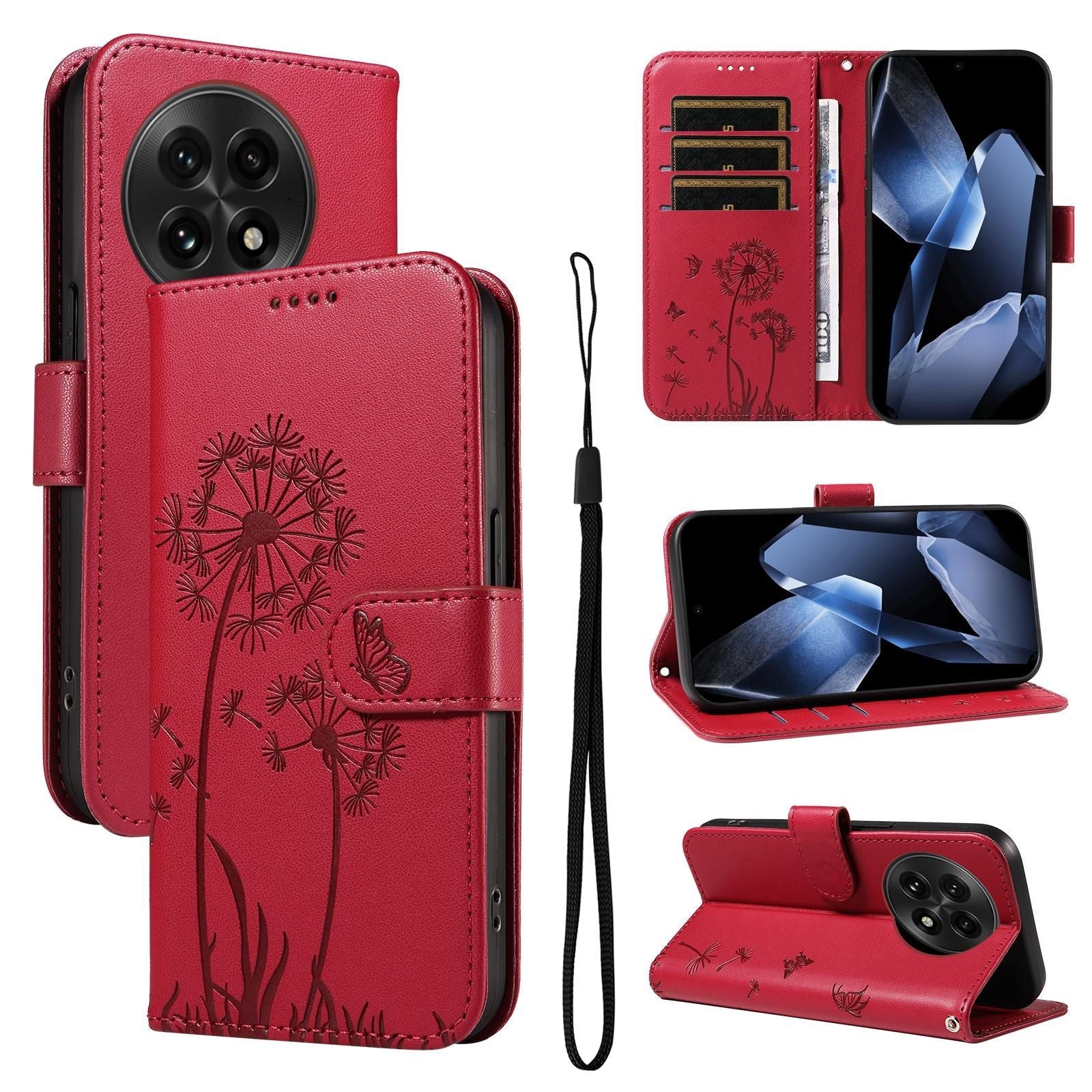 Dandelion Embossed Leather Case For OnePlus 13