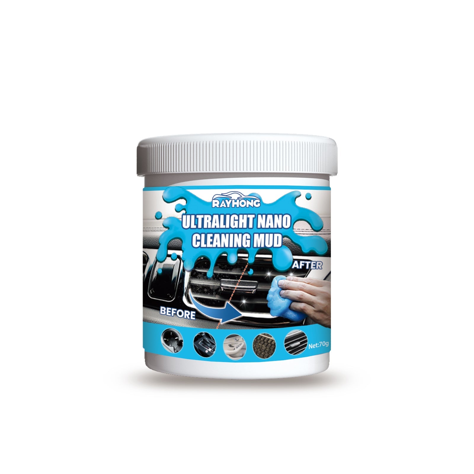 Car Cleaning Soft Glue, Dust Remover for Interior, Keyboard, Air Vents, Easy to Use ,70g