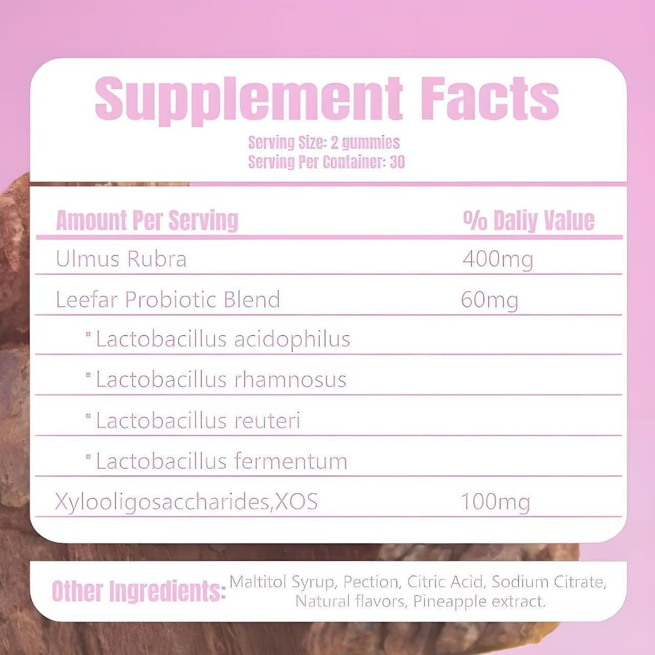 Women's Probiotic Gummies with Slippery Elm, 60 Count, Feminine Intimate Health & pH Balance Support