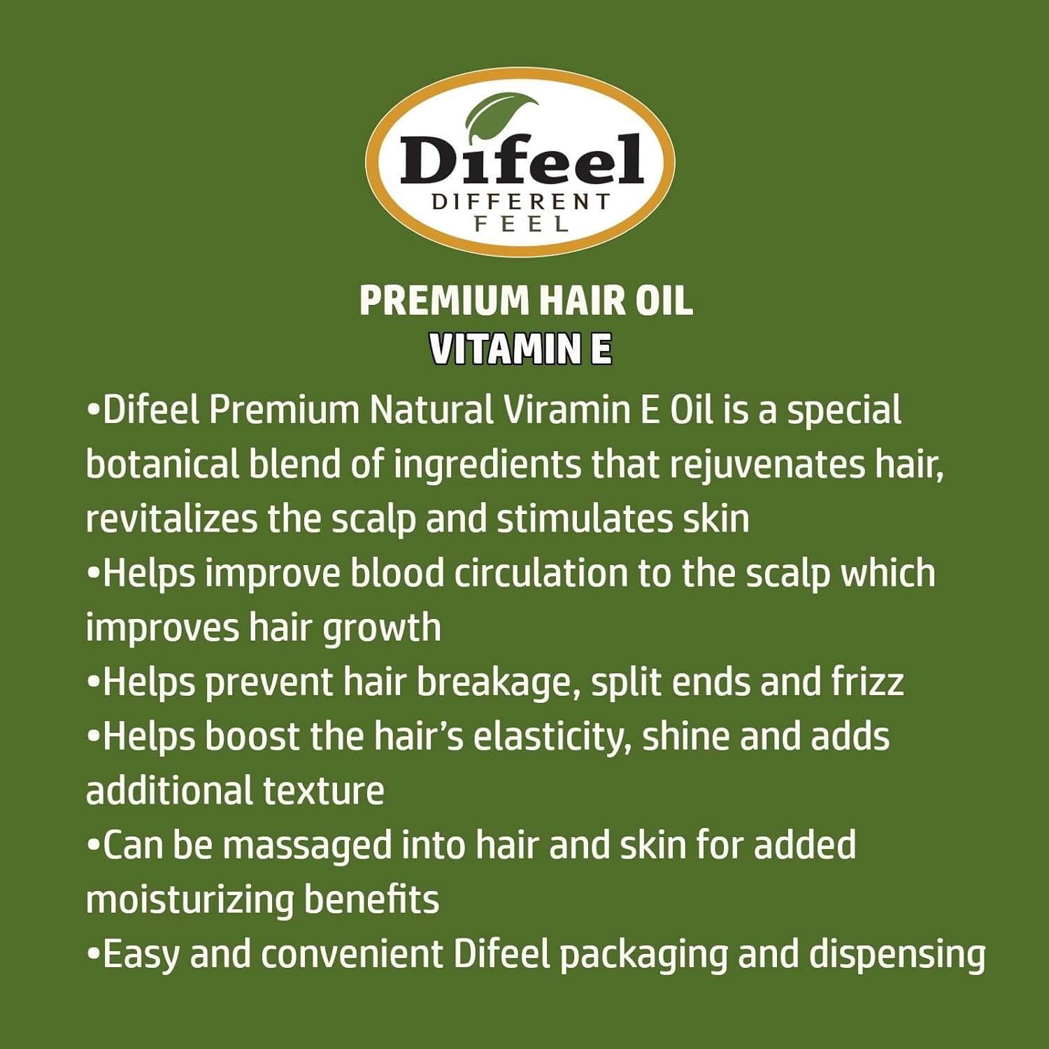 Difeel Premium Natural Hair Oil Vitamin E 75ml