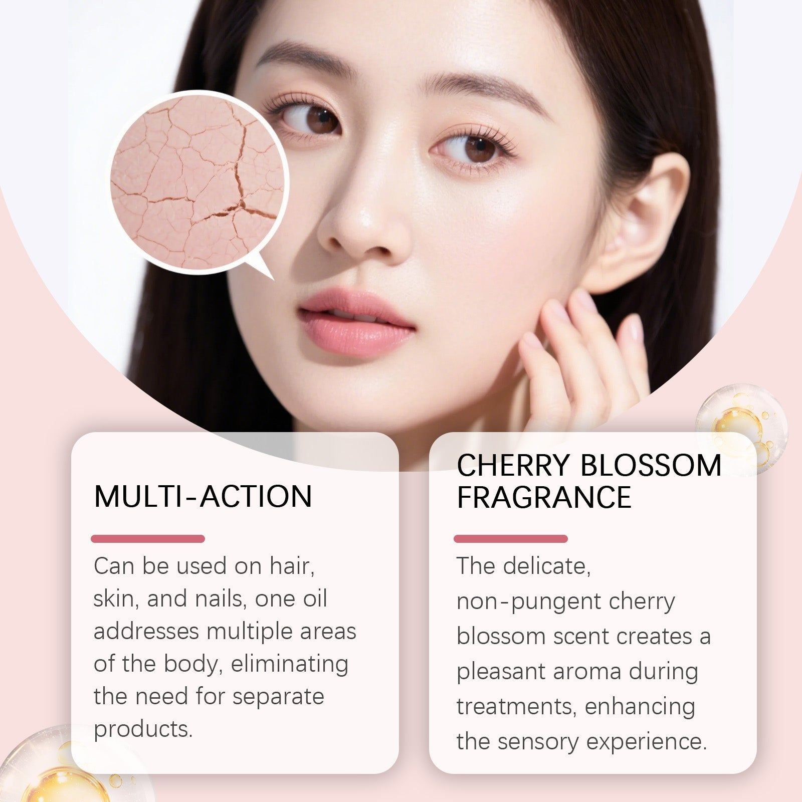 Cherry Blossom Skin Care Oil, Hydrating, Nourishing, Multi-Functional, Daily Moisturizer ,30ml