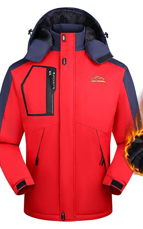 Men Winter Waterproof Jacket Warm Windproof Hooded Fleece Coat Mountain Ski Warm Outwear
