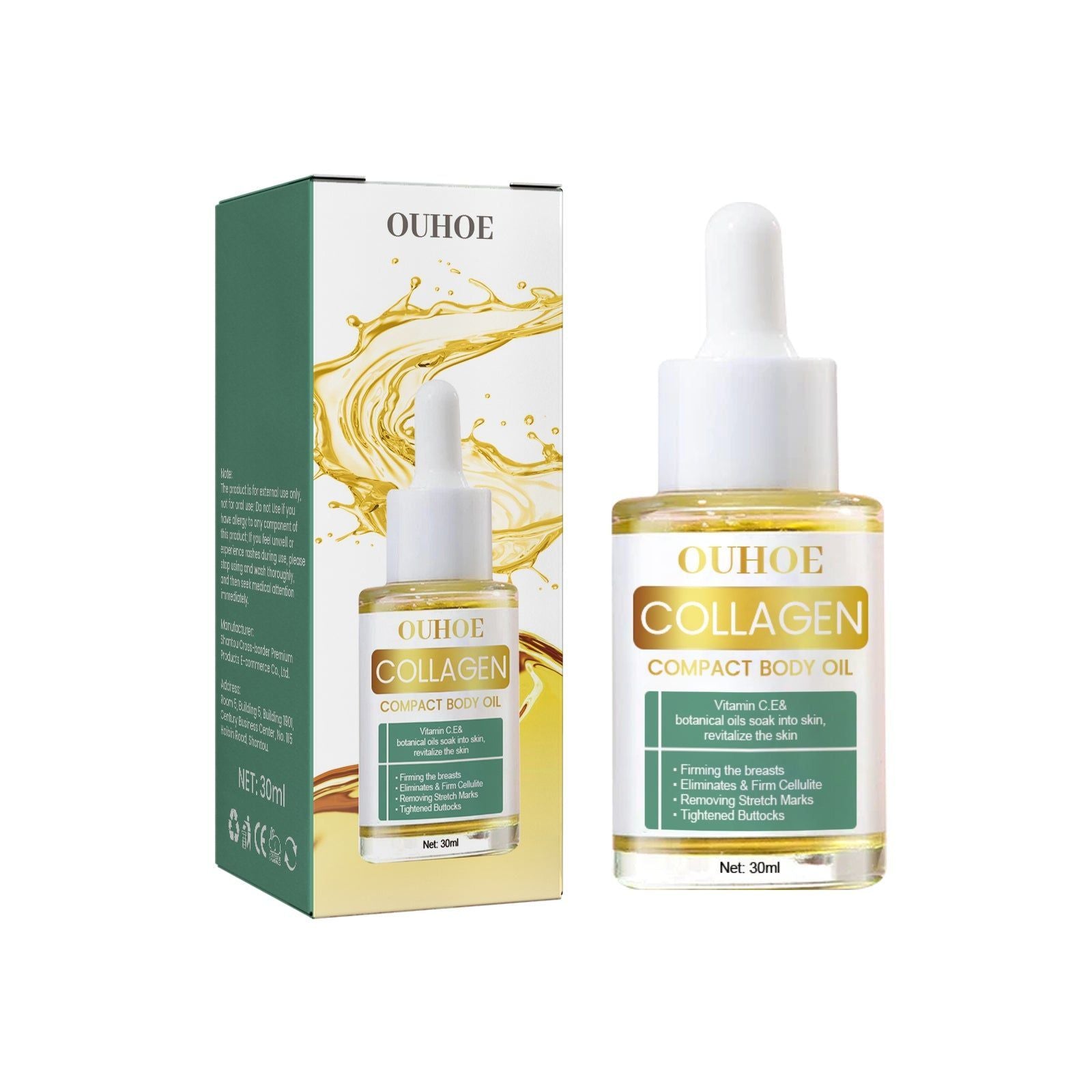 Collagen Body Oil for Firming Skin, Slimming, Stretch Mark Removal, Anti-Aging ,30ml