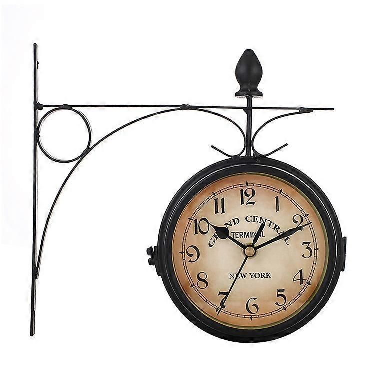 Double-sided Wall Clock - Station Clock Garden Clock zxin