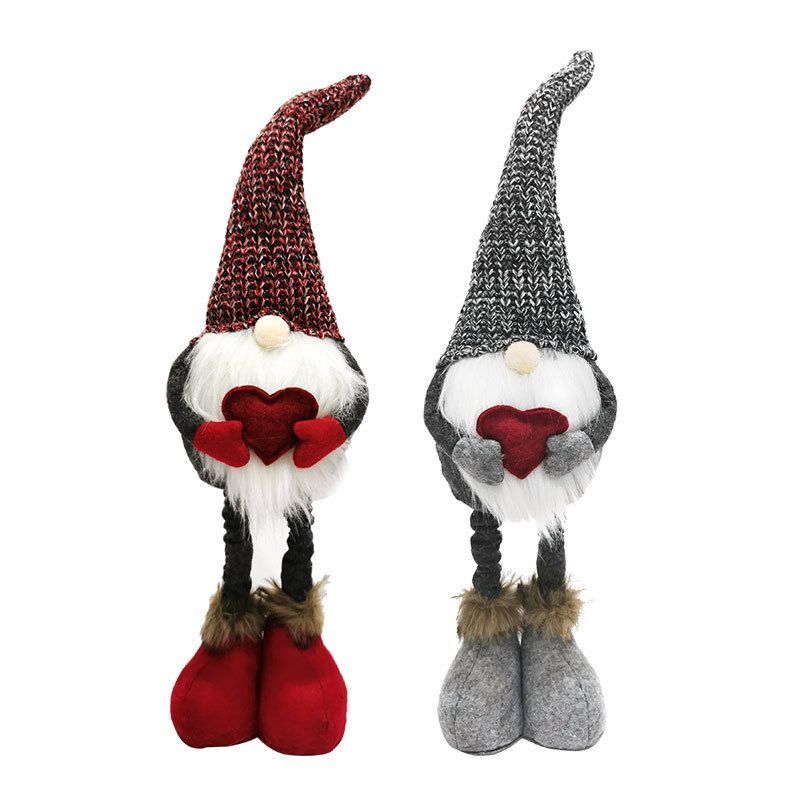 2pcs Valentines Day Decorations Knitted Retractable Faceless Doll Gift Gnome Doll Ornaments