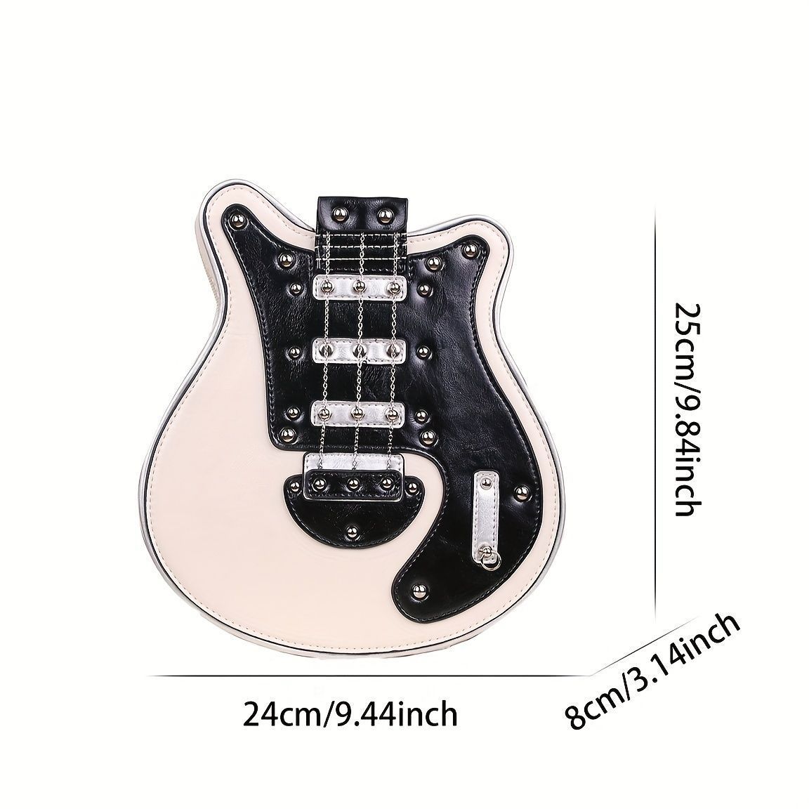 Vintage Guitar-Shaped Crossbody Bag Fashionable Women Shoulder Purse