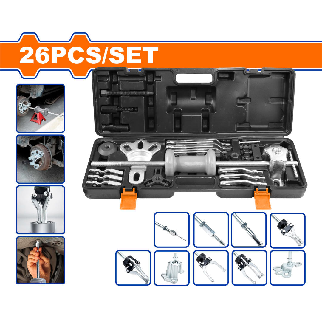مجموعة مكونة من 26 قطعة من أدوات سحب المطرقة المنزلقة من WADFOW، فكي قابلان للانعكاس، مطرقة بوزن 5 أرطال
