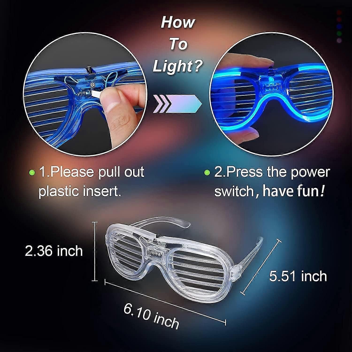 10pcs Light Up Glasses With 20 Glow Sticks, Led Glasses Glow In The Dark Party Supplies For Kids Adults, Neon Party Supplies For Birthday Party