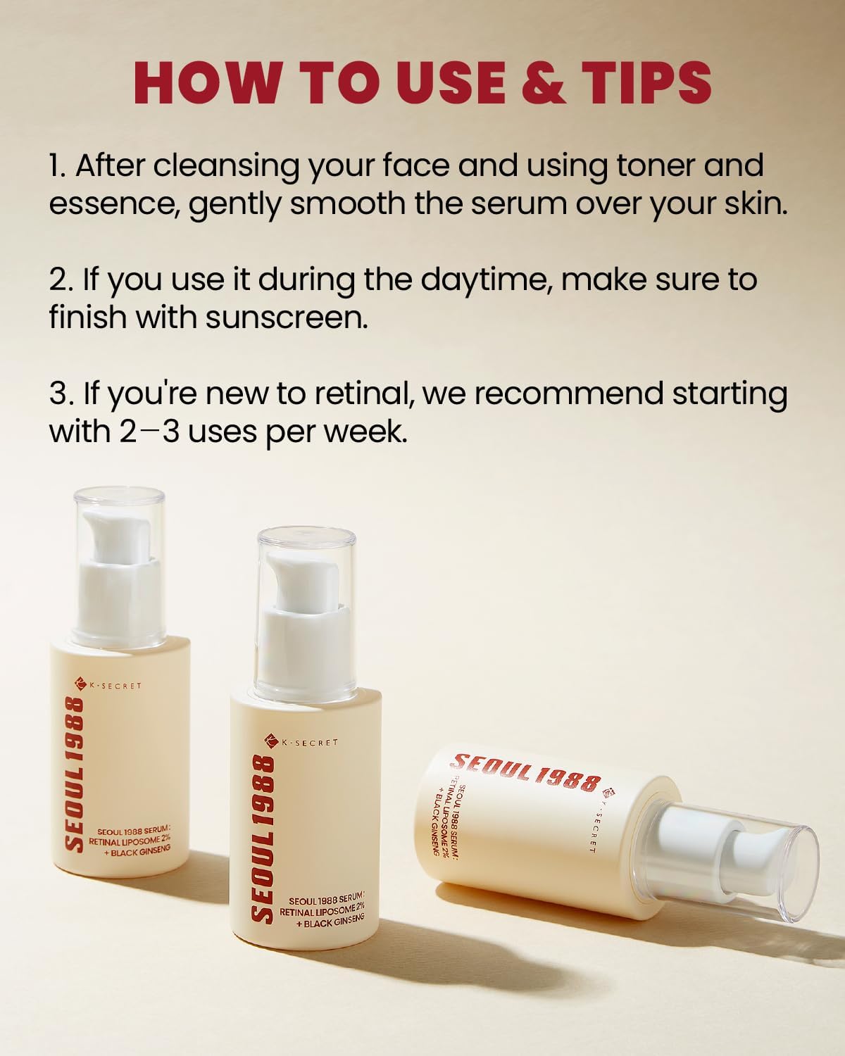 K-SECRET SEOUL 1988 Serum : Retinal Liposome 2% + Black Ginseng 30ml