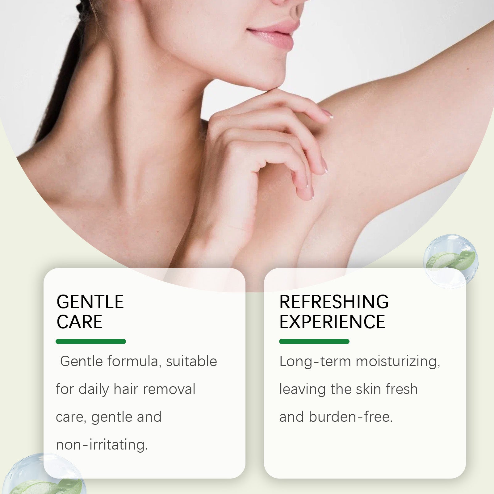 Aloe Vera Hair Removal Cream, Moisturizing, Gentle, Long-Lasting Hair Removal Care ,50g
