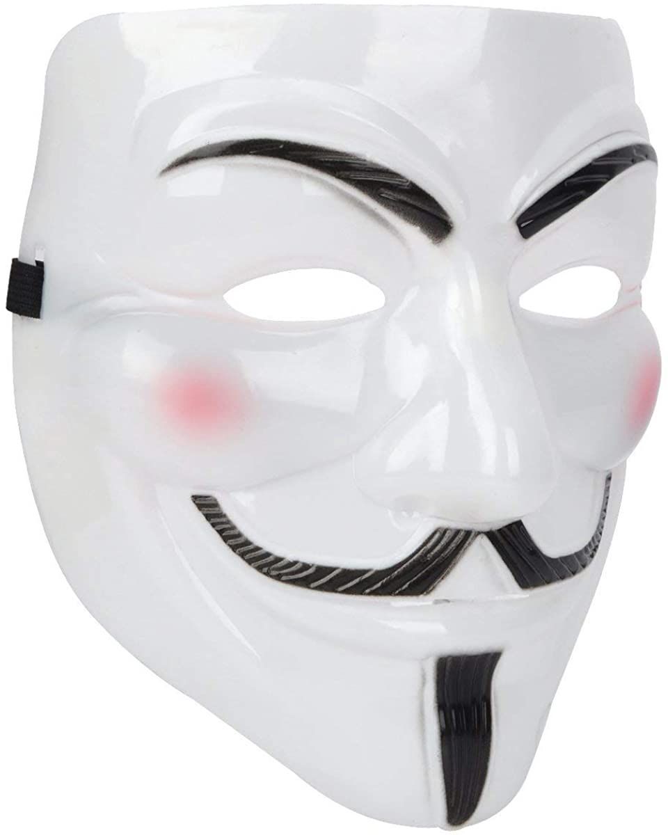 2 Pack V For Vendetta Mask Halloween Mask Hacker Mask Anonymous Guy Face Mask Party Mask