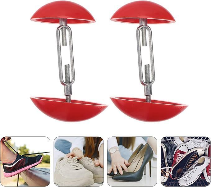 2pcs Adjustable Shoe Stretcher Plastic Shoe Tree Mini Travel Shoe Shaper Holder for Men Women