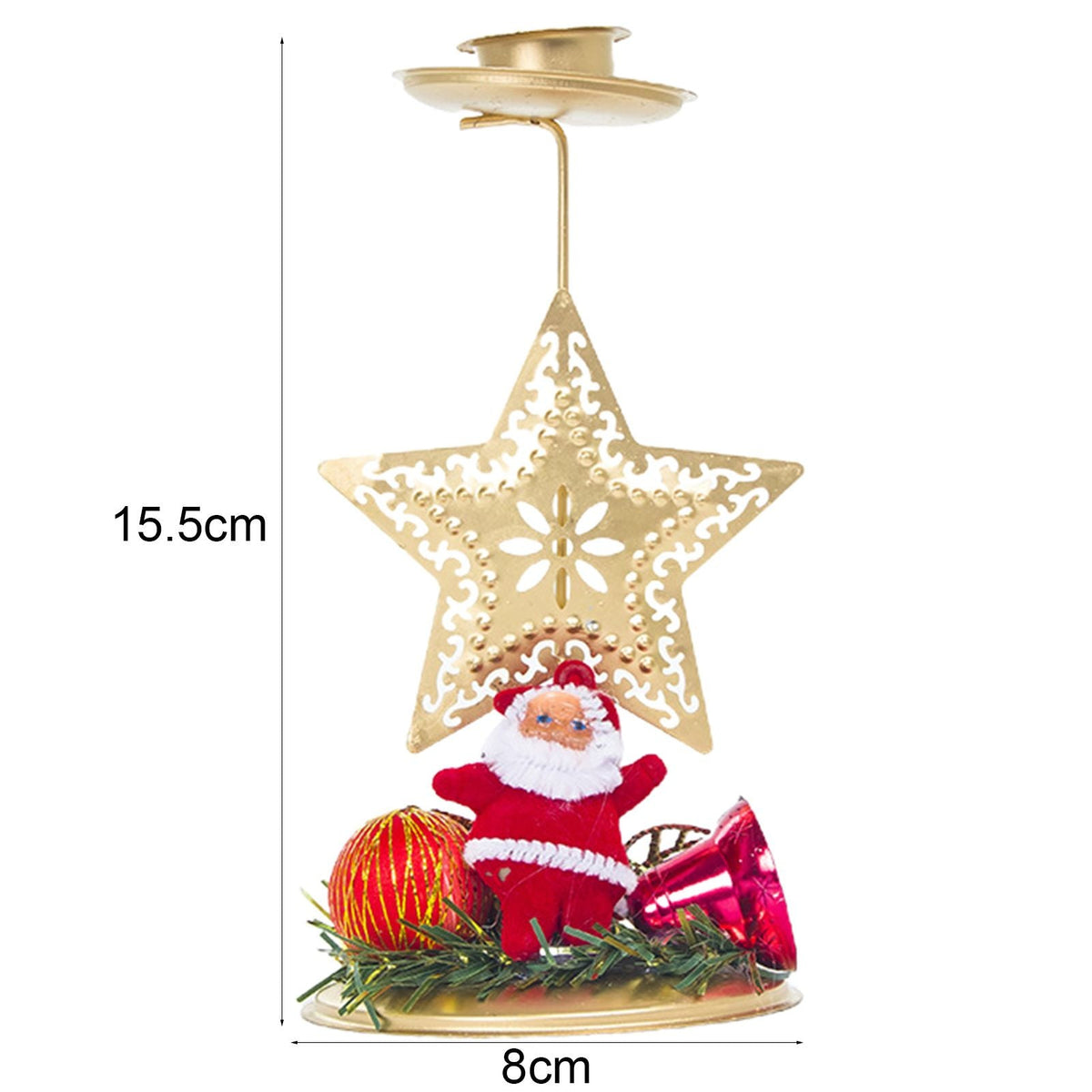 4pcs Christmas Candle Holders  Metal Candlestick Candle Stand Tabletop Decoration