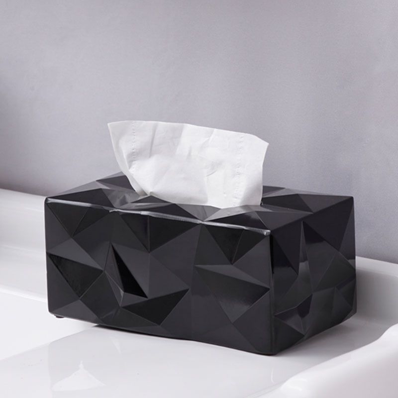 Desktop Tissue Box Creative Geometric Shape Drawing Paper Box Decorative Tissue Holder