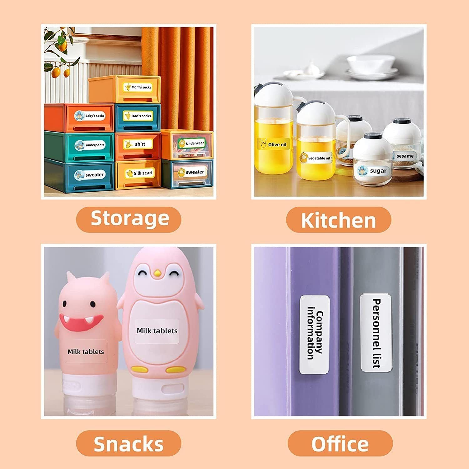 Mini Label Printer Smart Bluetooth Thermal Label Maker Machine With 1 Label Roll