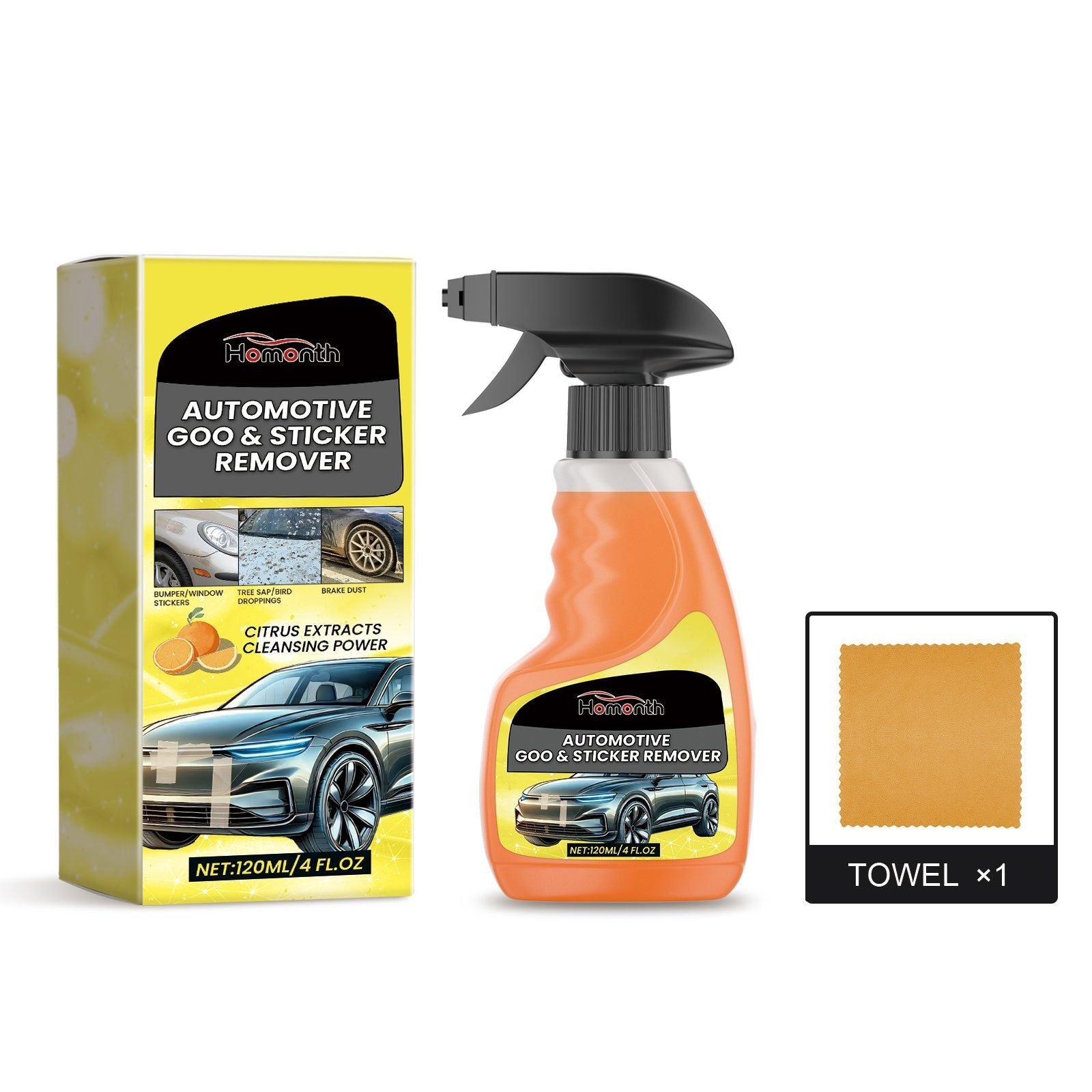 Car Cleaner, Multi-Functional Adhesive Remover, Stubborn Stain & Sticker Removal ,1set