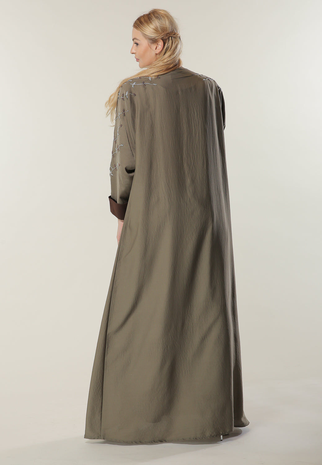 MOiSTREET Tan Abaya with Handwork