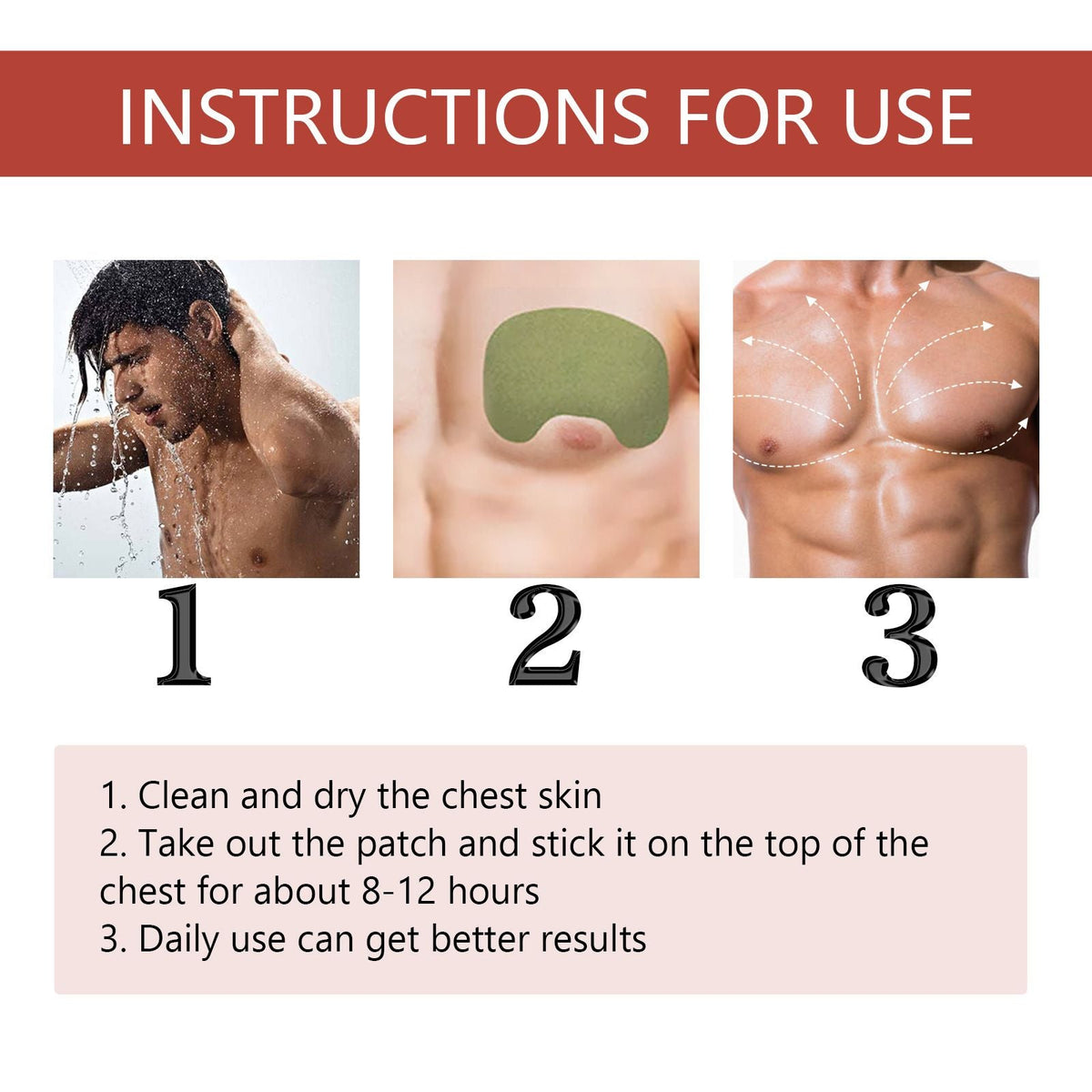 12pcs Mens Chest Patches with Comfort and Skin Care