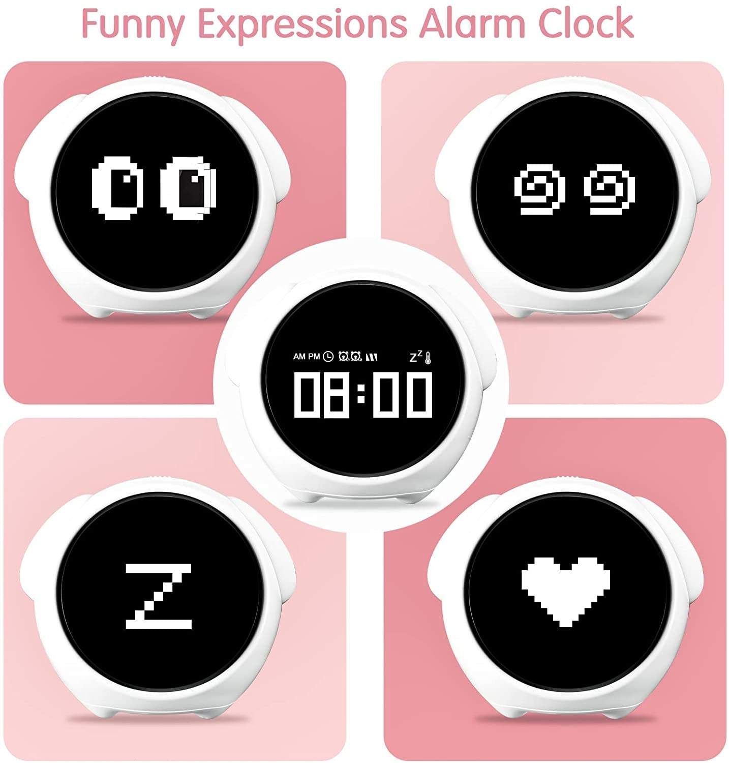 Children Get up Mini Smart Alarm Clock Voice Control Night Light Kids Gift