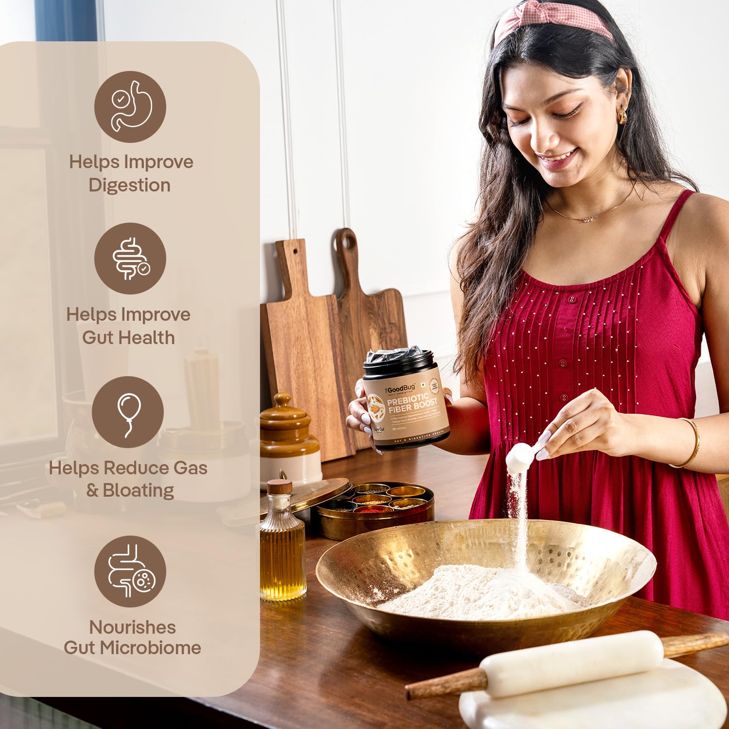The Good Bug Prebiotic Fiber Boost Powder Improves Digestion Bloating & Gas 30 Servings (Pack of 2)
