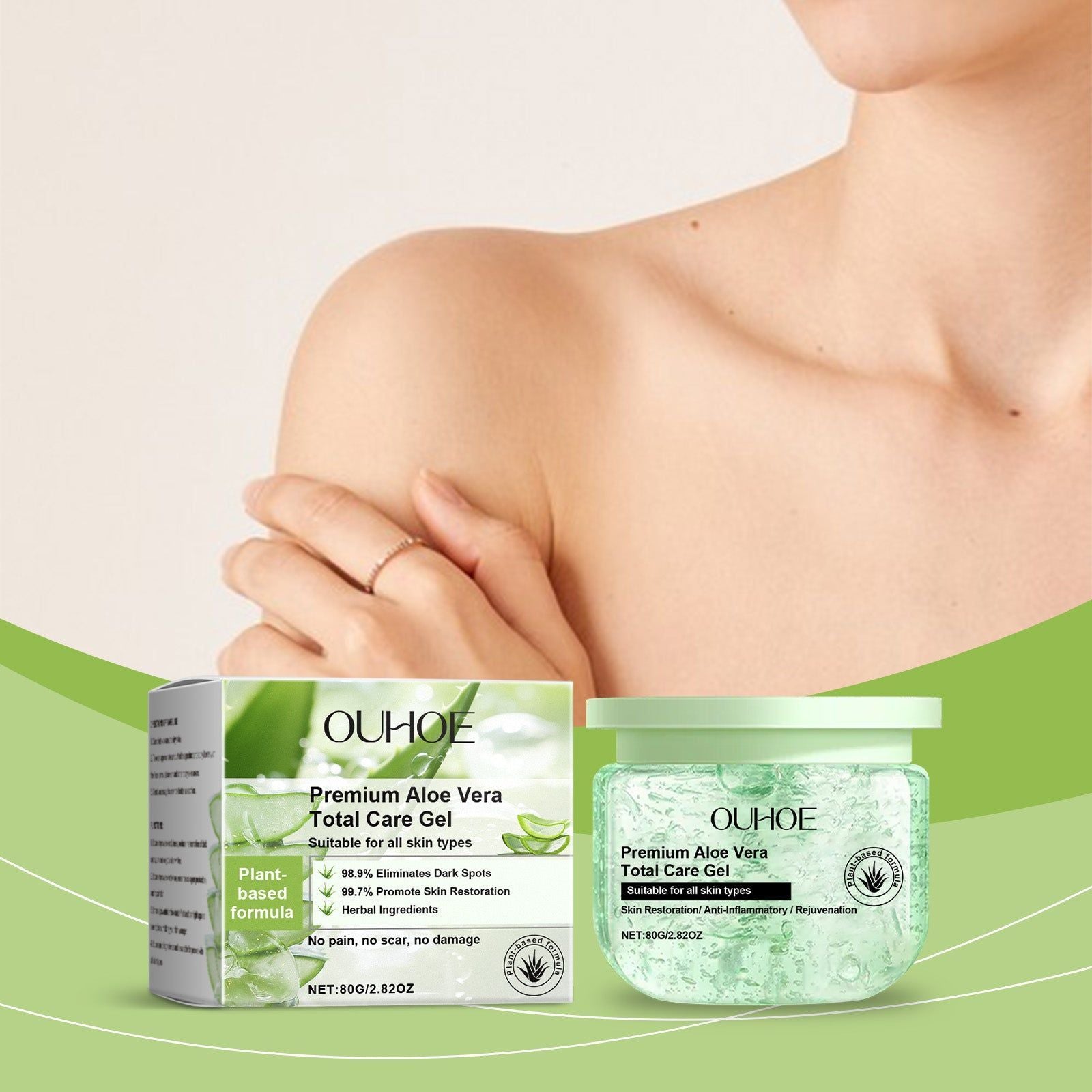 Aloe Vera Facial Care Gel, Hydrating, Brightening, Anti-Aging, Skin Repair ,80g