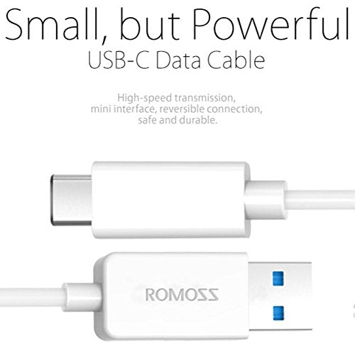 كابل USB عالي السرعة من نوع C بطول 1 متر و3.0 أمبير من ROMOSS CB31 لشحن ومزامنة OnePlus 2 والهواتف الذكية/MacBook الجديد بسرعة تصل إلى 5 جيجابت في الثانية