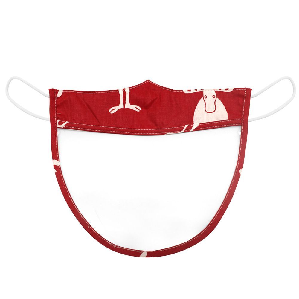5pcs Christmas Face Mask Cover Washable Clear Shield Santa Claus Elk Pattern Face Visor