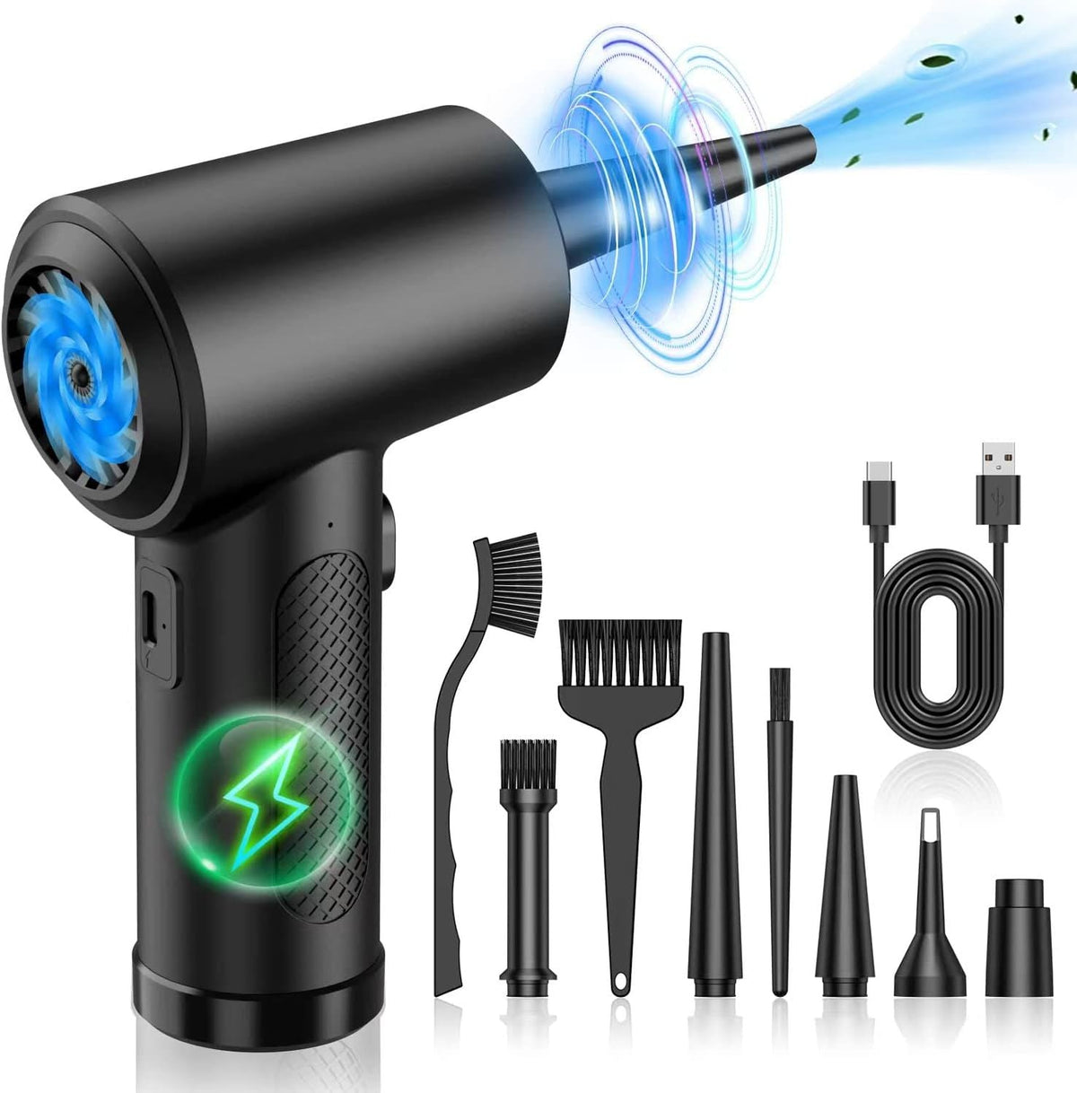 Compressed Air Duster Electric Rechargeable Cordless Air Blower for Car Computer Keyboard