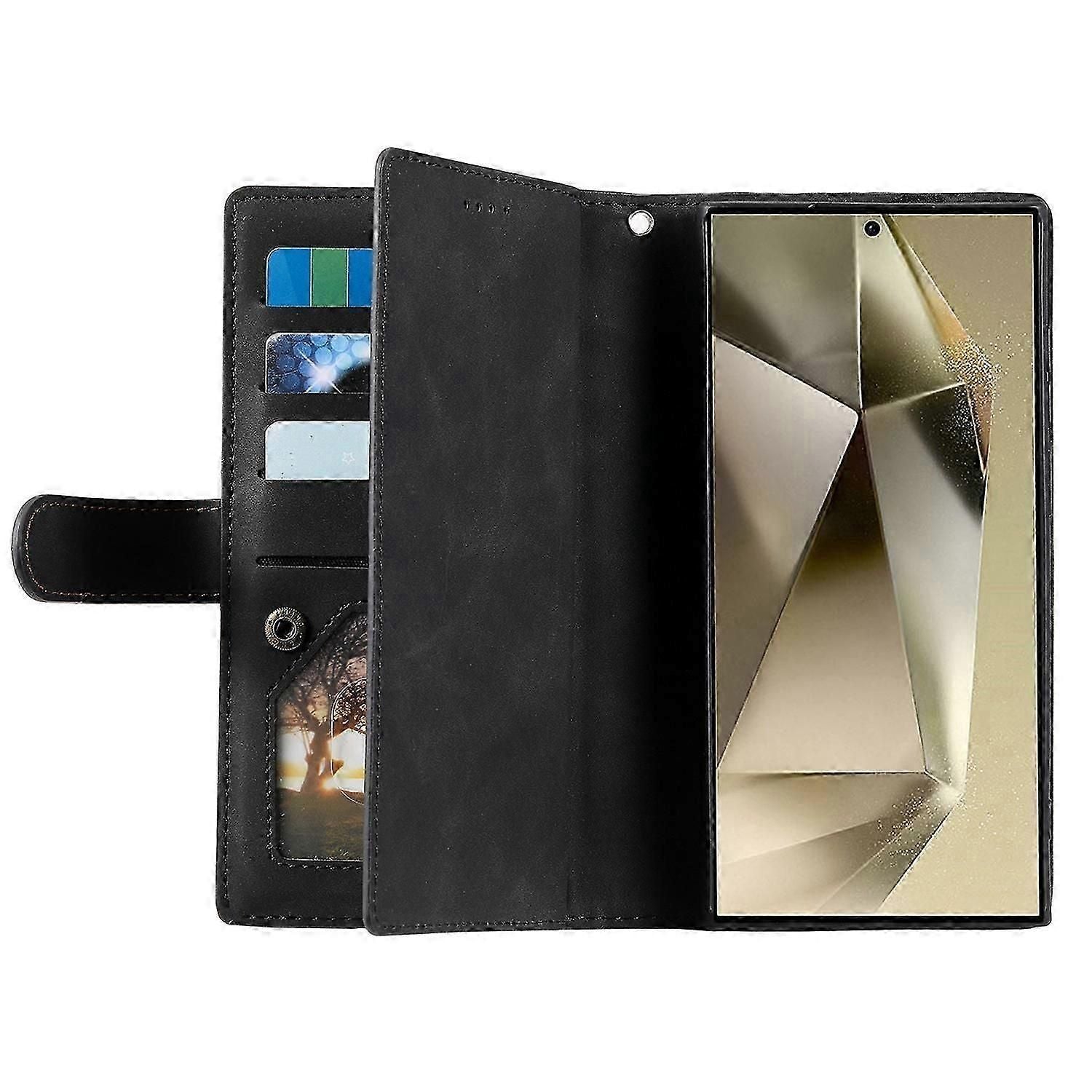 Wallet Case Compatible with Samsung Galaxy S25 Ultra - PU Leather Cover with 9 Card Slots & Magnetic Closure