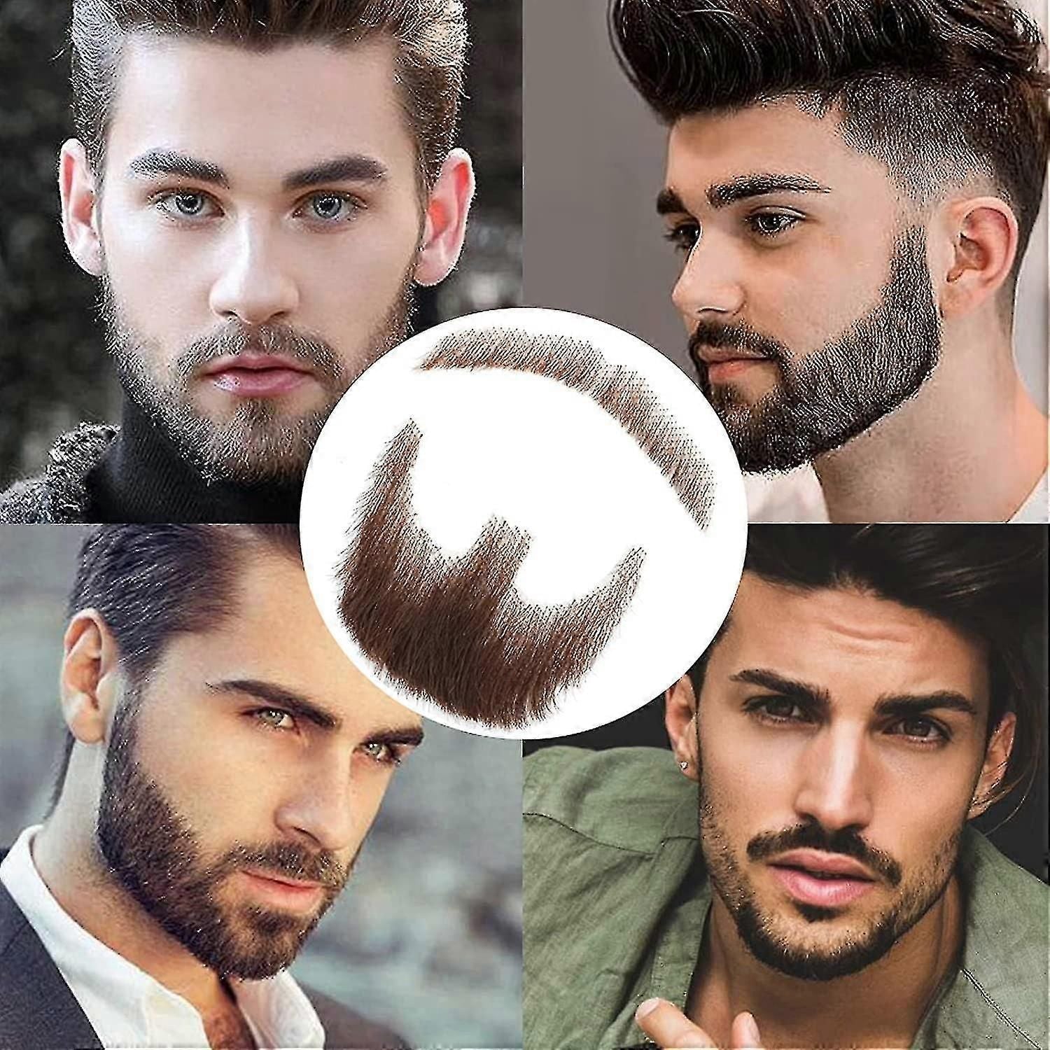 Fake Beard Realistic 100% Human Hair Full Hand Tied Goatee Brown For Men Makeup Entertainment/drama (hz06) zxin